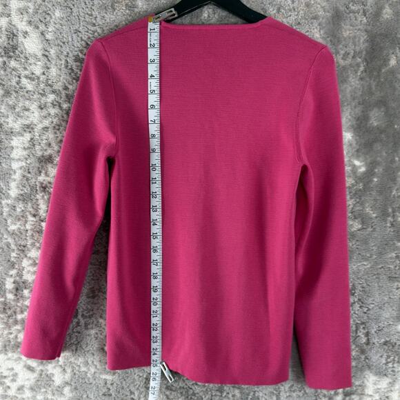 Saint James Size 8 Wool V Neck Minimalist Top Pink Long Sleeve Casual - Picture 4 of 10